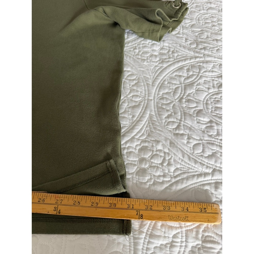 Quacker Factory Women 3X‎ Olive Green Grommet Detail Short Sleeve Knit Top - Picture 6 of 12